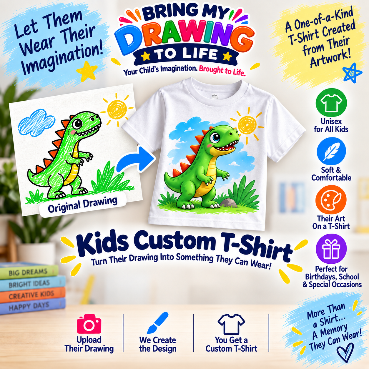 Kids custom T-shirt example artwork